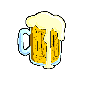 A foaming beer, animated